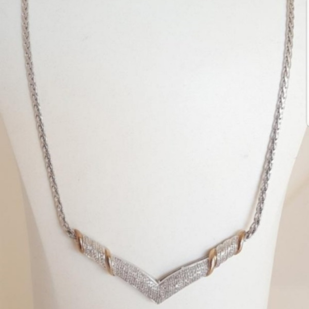 Sterling Silver And Diamond Necklace
